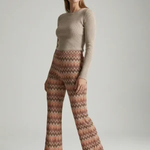 Pantalon flare taille haute femme