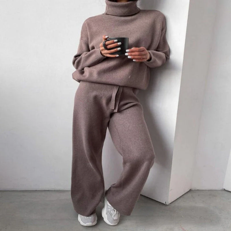 Élégant ensemble de sweatshirt à col roulé pour femmes - Parfait pour un usage quotidien – Image 3