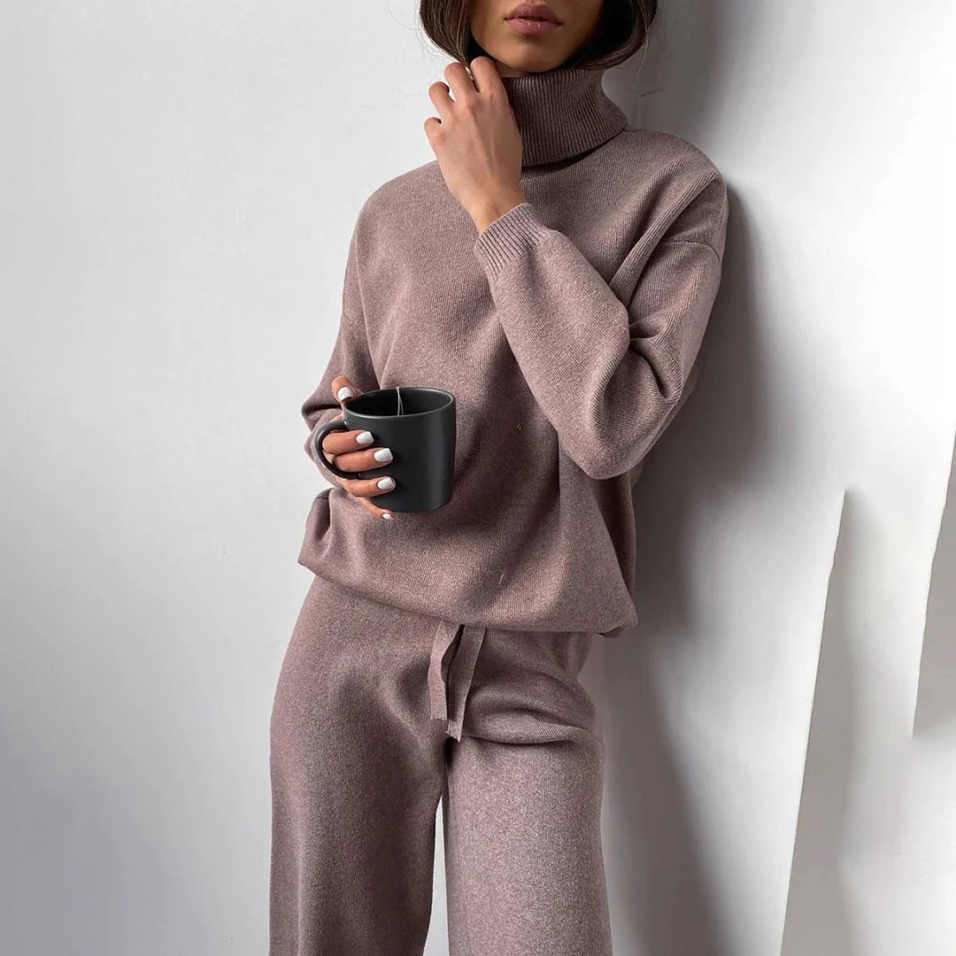 Élégant ensemble de sweatshirt à col roulé pour femmes - Parfait pour un usage quotidien – Image 2