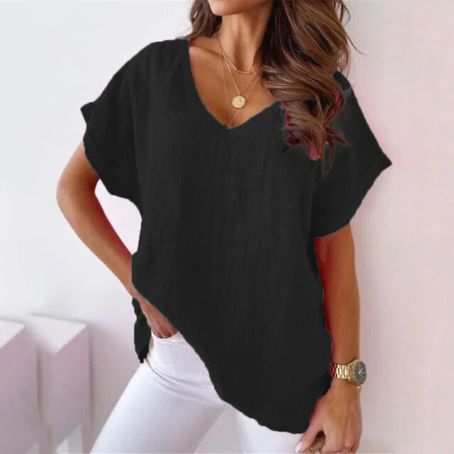 Zalana V-neck Top | Chemise décontractée à col en V pour femmes - Édition Automne – Image 3
