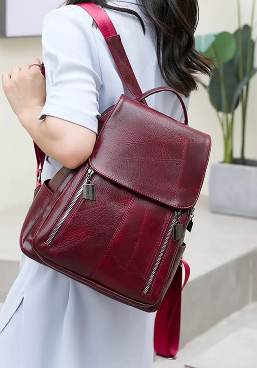 Sac à dos en cuir stylé pour femme | Sac antivol | Roswitha – Image 3