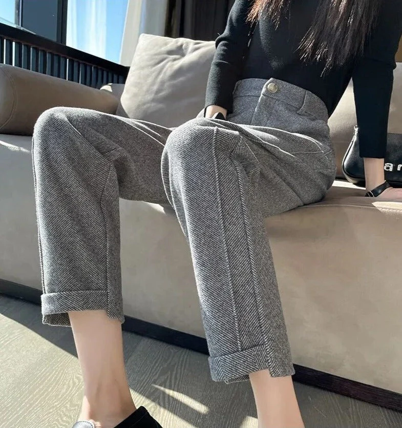 Tweed - Pantalon crayon en laine à taille haute – Image 8