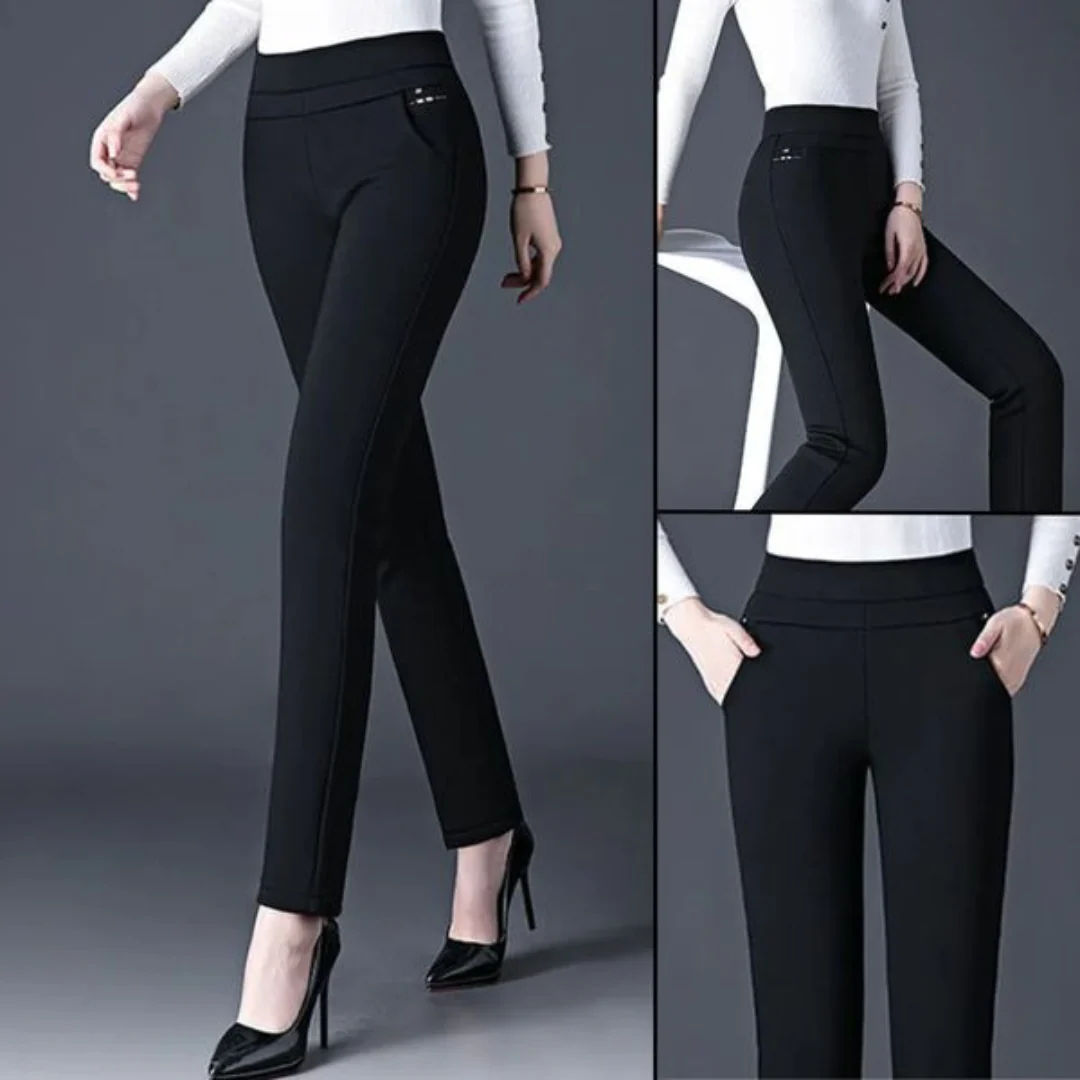 Leggings taille haute extensibles avec fausses poches – Image 3