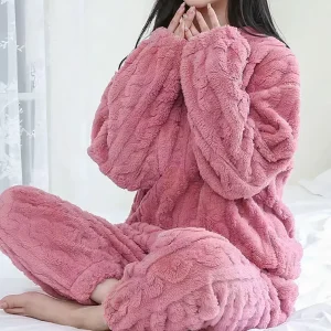 Pyjama chaud en polaire pour femmes