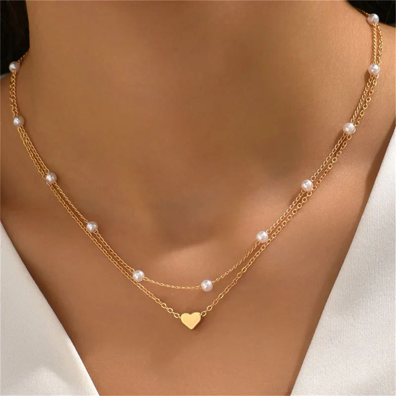 Lily | Collier 3 couches or et argent avec pendentif coeur ou croix – Image 6
