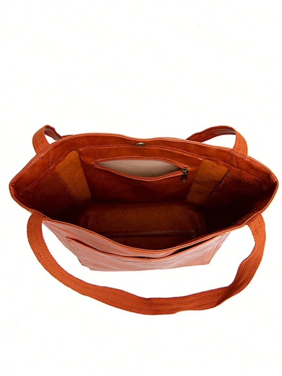 Sac de style vintage de grande capacité avec lanière amovible – Image 5