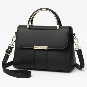 Sac chic en cuir végétalien avec couvercle