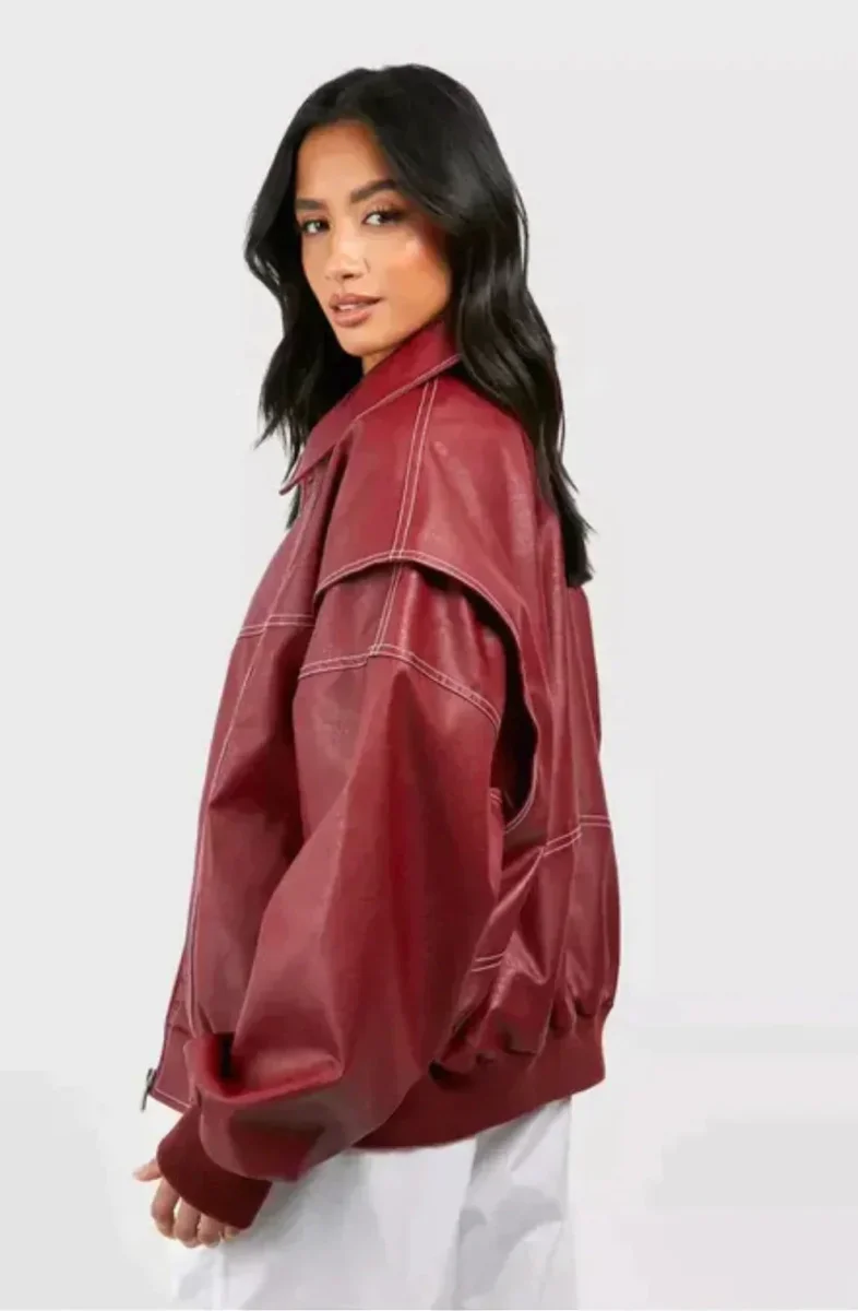 Liva | Veste en cuir végétal surdimensionnée pour l'automne – Image 3
