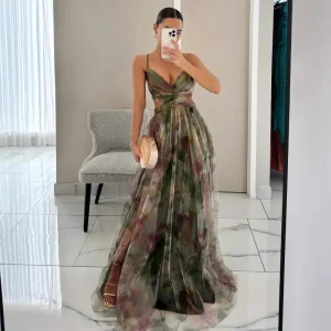 Maxi robe en velours avec tulle délicat | Élégance automnale & légèreté | Coupe fluide