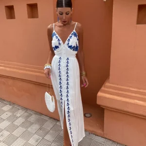 Alessandra™ | Robe à Bretelles Brodées