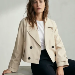 Trench court beige double boutonnage
