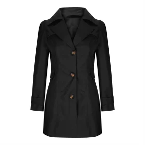 Trench pour dames avec boutons - Manteau d'automne avec col