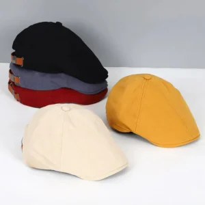 Casquette plate unisexe avec rabat incurvé et sommet structuré