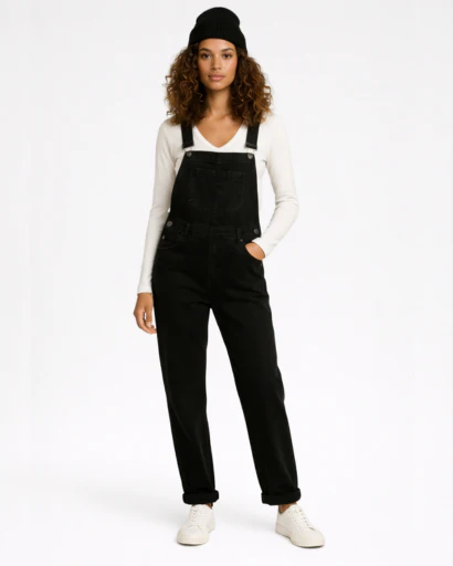 Salopette en Jean Coupe Droite avec Poche Bavette – Image 5