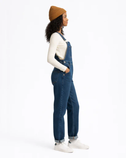 Salopette en Jean Coupe Droite avec Poche Bavette – Image 8