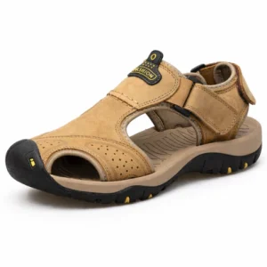 Sandales sport homme à brides multiples avec semelle épaisse crantée et fermeture ajustable