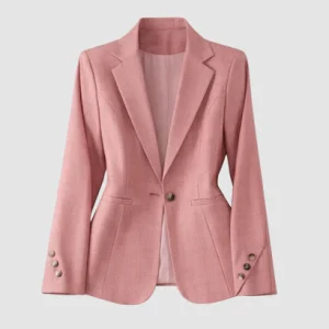 Blazer cintré à motif carreaux fins et col à revers cranté