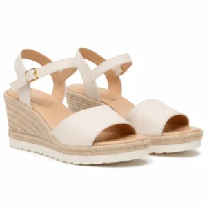 Sandales Femme Compensées à Bride Cheville avec Semelle Tressée Style Espadrille