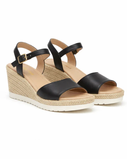 Sandales Femme Compensées à Bride Cheville avec Semelle Tressée Style Espadrille – Image 3