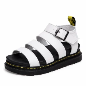 Sandales Plateforme Femme à Brides Multiples avec Boucle et Semelle Épaisse