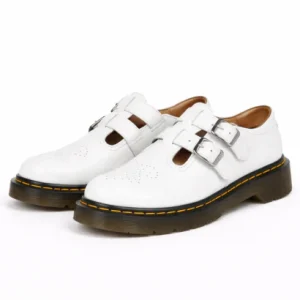 Chaussures Femme Style Mary Jane à Double Boucle avec Semelle Crantée et Perforations Décoratives