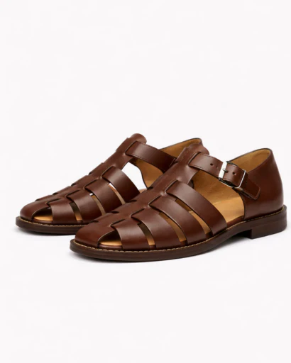 Sandales Homme Style Fisherman à Brides Entrelacées avec Boucle Latérale et Semelle Plate – Image 5