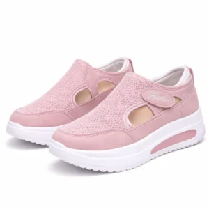 Baskets femme slip-on compensées à découpe latérale avec semelle épaisse texturée