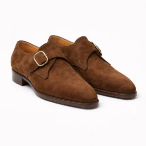 Chaussures homme à boucle simple en cuir suédé, style habillé
