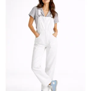 Salopette femme avec bretelles ajustables et poche frontale