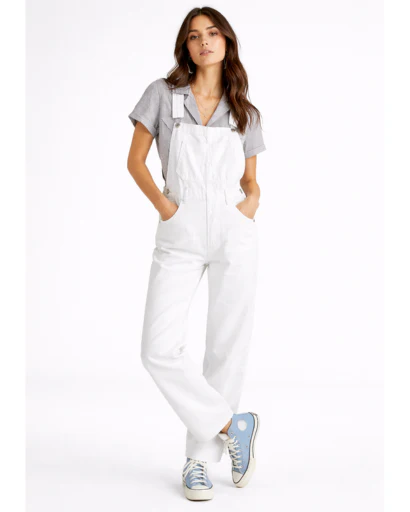 Salopette femme avec bretelles ajustables et poche frontale