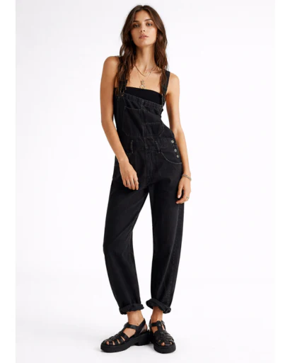 Salopette femme avec bretelles ajustables et poche frontale – Image 4