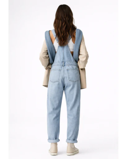 Salopette femme avec bretelles ajustables et poche frontale – Image 9