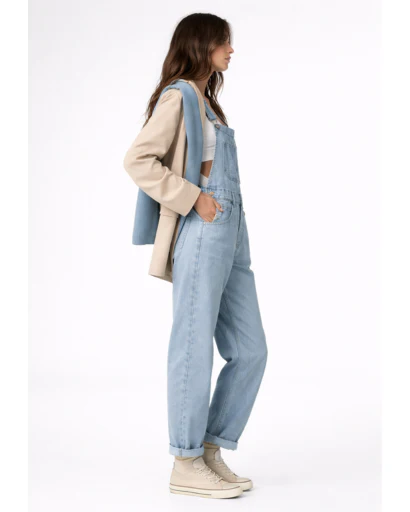 Salopette femme avec bretelles ajustables et poche frontale – Image 8