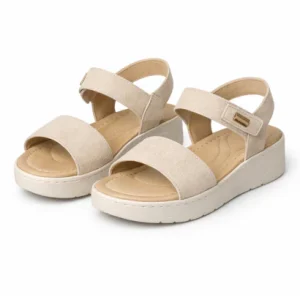 Sandales plateforme à brides – bout ouvert, bride arrière et fermeture scratch