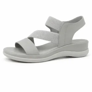 Sandales Femme Compensées à Brides Croisées avec Bride Arrière et Semelle Épaisse