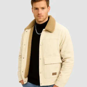Veste Homme en Velours Côtelé avec Doublure Polaire – Style Urbain et Chaleur Garantie