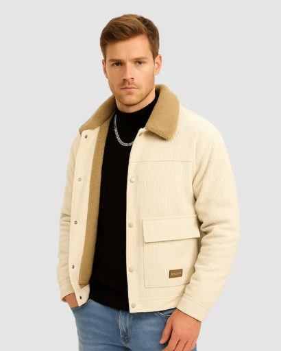 Veste Homme en Velours Côtelé avec Doublure Polaire – Style Urbain et Chaleur Garantie – Image 2
