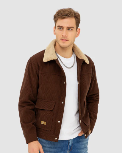 Veste Homme en Velours Côtelé avec Doublure Polaire – Style Urbain et Chaleur Garantie – Image 3