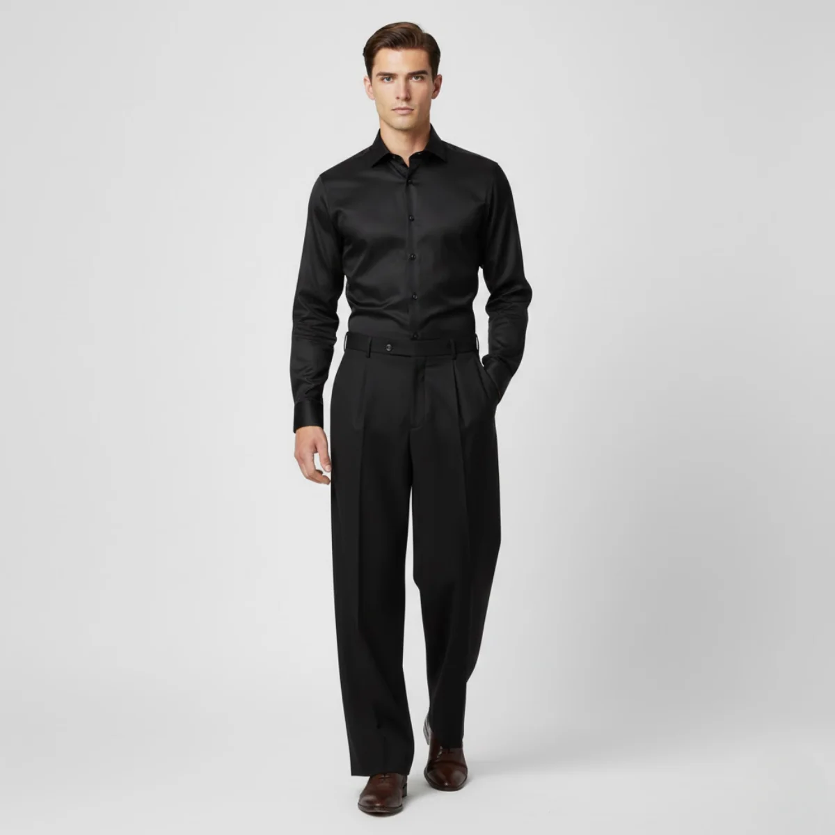 Pantalon Plissé à Jambe Large pour Homme – Style Casual Moderne – Image 7