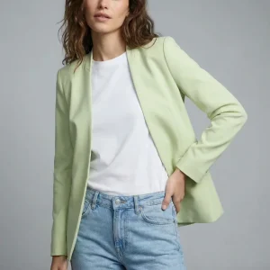 Veste Vert Pastel Sans Col