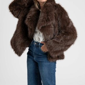 Veste fausse fourrure chic coupe oversize