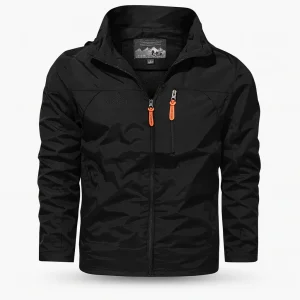 Veste d'extérieur automnale pour hommes avec couche déperlante et fermeture à glissière sportive