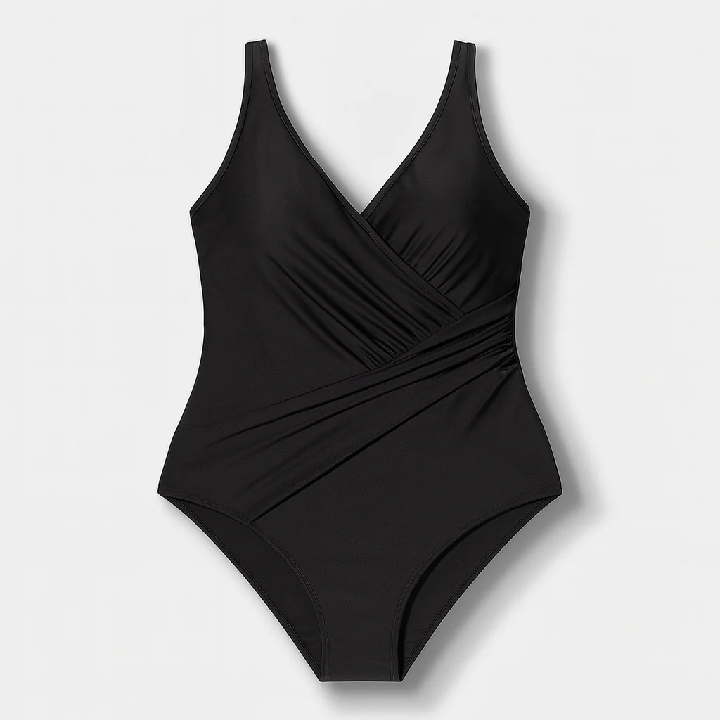 Vittoria maillot croisé femme col V profond plissé style bohème raffiné