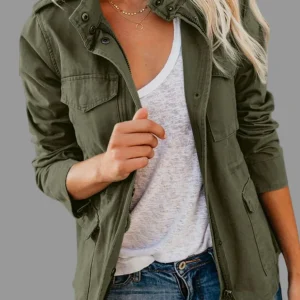 Veste utilitaire légère pour femmes, longueur de taille décontractée