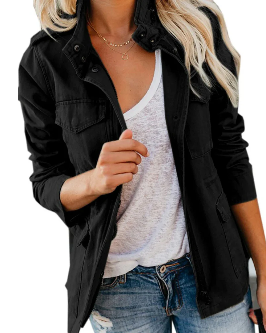 Veste utilitaire légère pour femmes, longueur de taille décontractée – Image 5