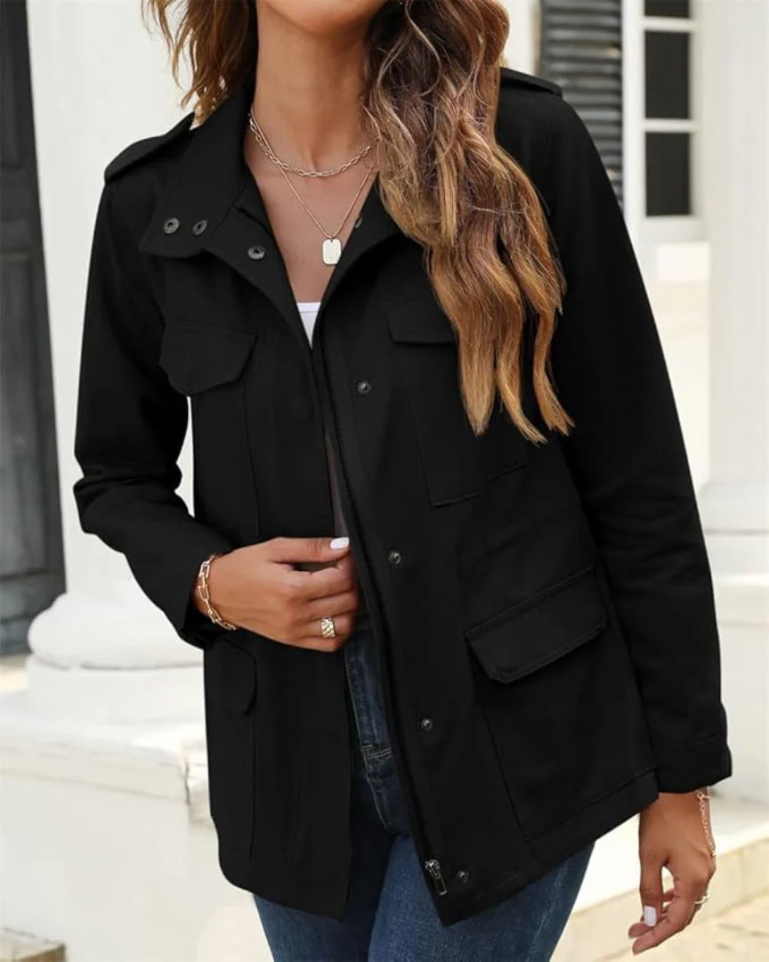 Veste utilitaire légère pour femmes, longueur de taille décontractée – Image 6