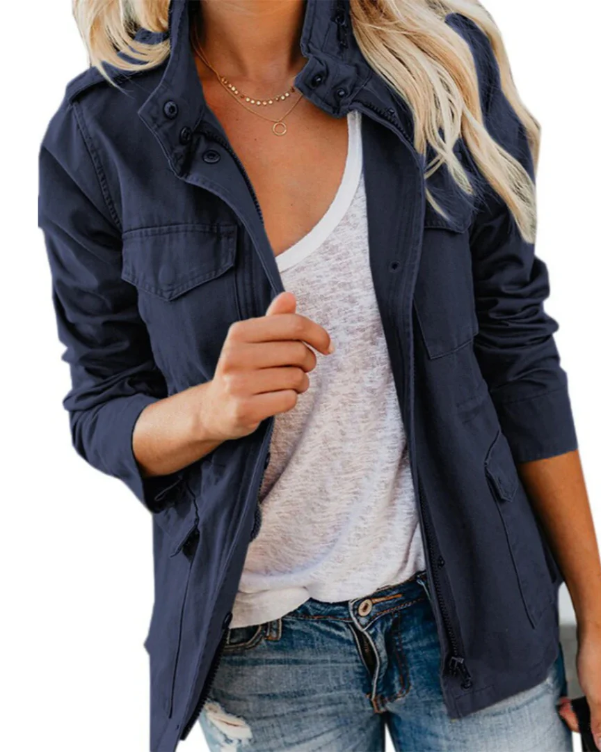 Veste utilitaire légère pour femmes, longueur de taille décontractée – Image 7