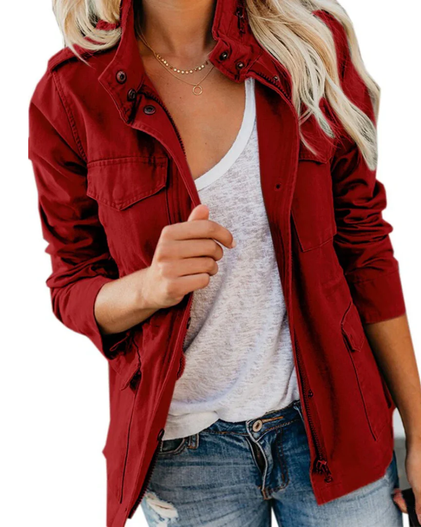 Veste utilitaire légère pour femmes, longueur de taille décontractée – Image 8