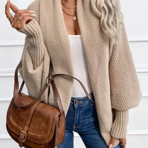 Cardigan élégant en cachemire à manches longues pour femmes, parfait pour l'automne