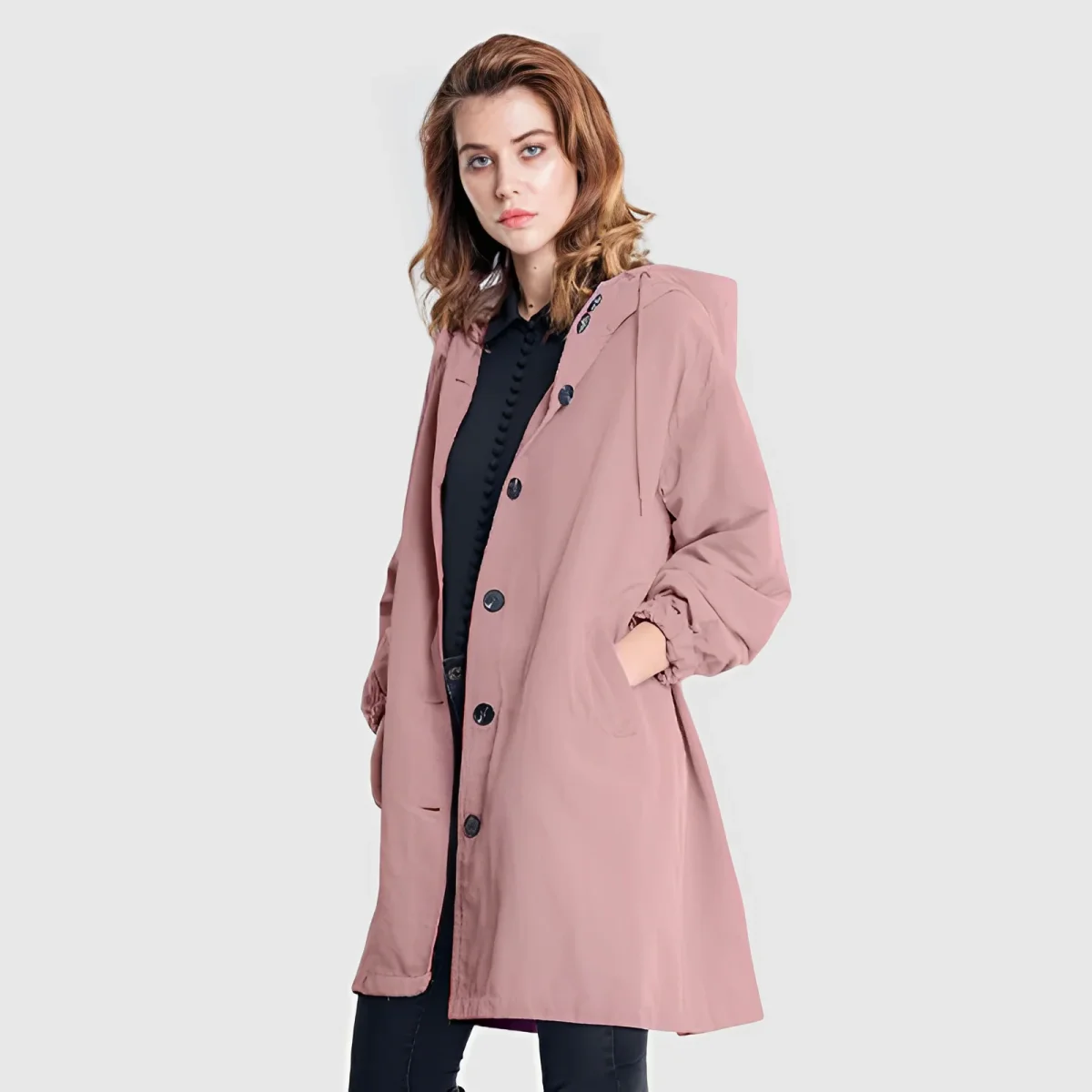 Imperméable classique à capuche pour femmes - Édition automne – Image 7
